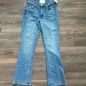 MOTHER The Outsider Flood Kick Flare Jeans in Field Trip Size 27